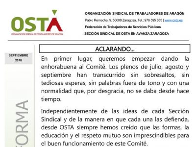 Boletín septiembre 2018