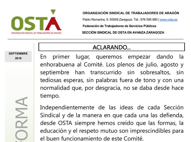 Boletín septiembre 2018